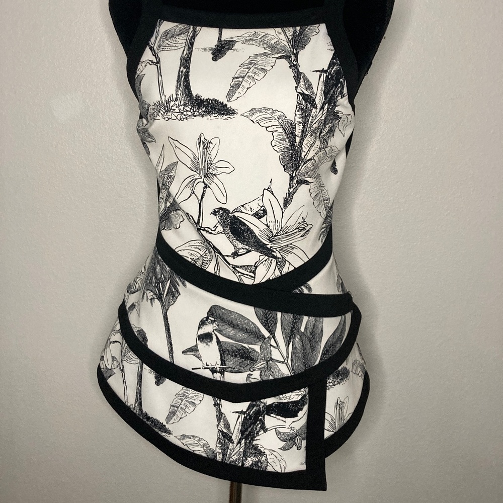 Faltering black and white top